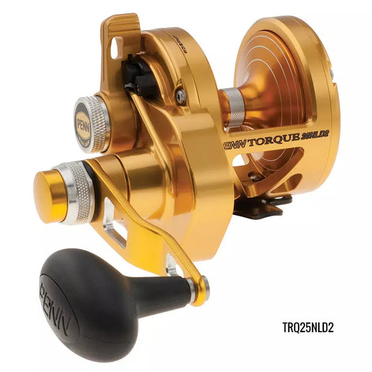 Penn Torque Lever Drag 2 Speed Overhead Reel-Reels - Overhead-Penn-Gold-TRQ25NLD2 (Reel Only - No Box)-Fishing Station