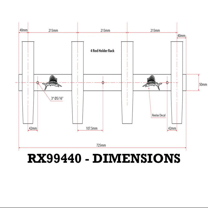 Load image into Gallery viewer, Reelax Stainless Steel 4 Rod Coaming Rack-Rod Holders-Reelax-Polished Stainless Steel-Fishing Station
