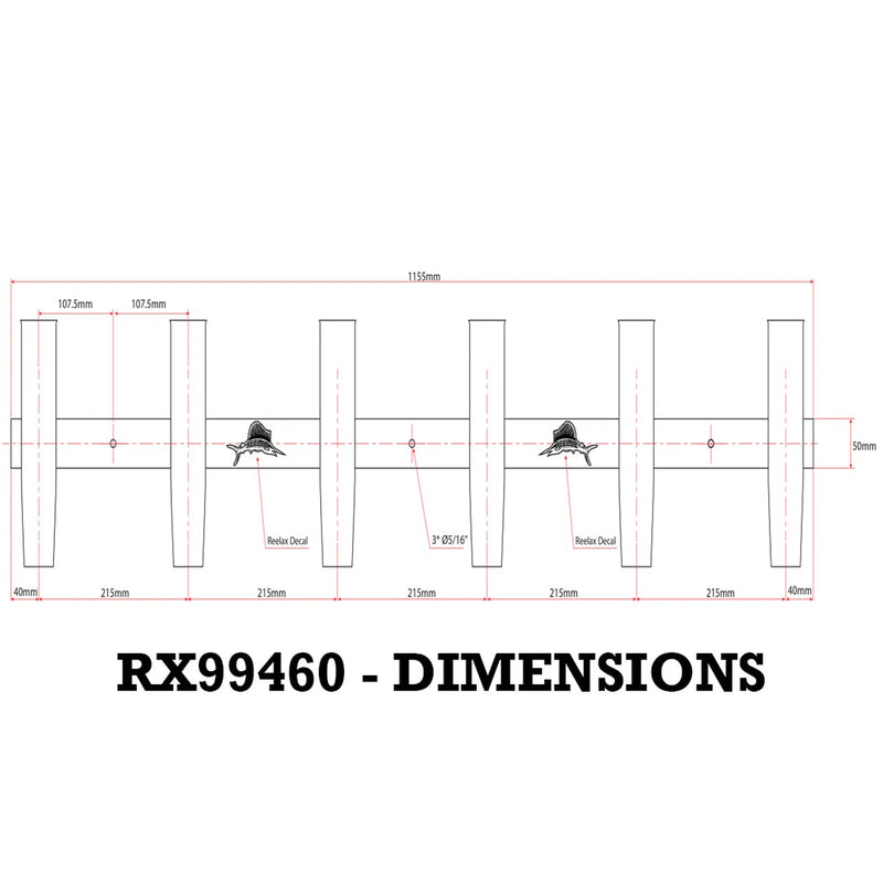 Load image into Gallery viewer, Reelax Stainless Steel 6 Rod Coaming Rod Rack-Rod Holders-Reelax-Polished Stainless Steel-Fishing Station
