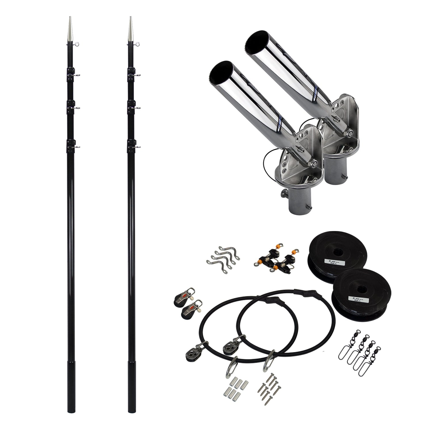 Reelax T-Topper with 4.5m Telescopic 3K Carbon Poles & Rigging Complete Kit-Outriggers & Accessories-Reelax-Fishing Station