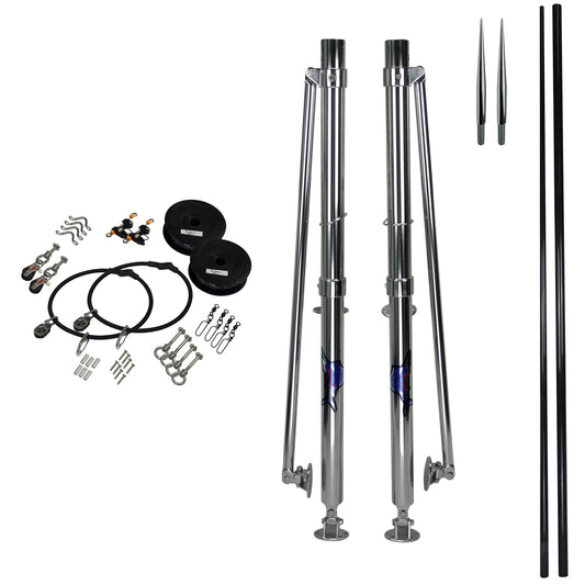 Reelax Junior 600 3K Grander Series Outrigger Poles, Spears & Rigging Complete Kit-Outriggers & Accessories-Reelax-6.1M-Fishing Station