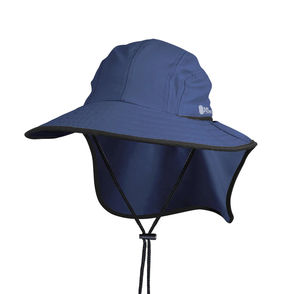 SPA Flap Hat-Hats & Headwear-Sun Protection Australia-Navy-Fishing Station