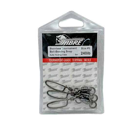 Load image into Gallery viewer, Sabre Stainless Steel Tournament Ball Bearing Snap Swivels-Terminal Tackle - Swivels &amp; Snaps-Sabre-#3 120lb-Fishing Station
