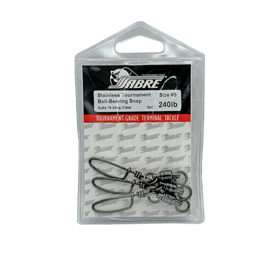 Sabre Stainless Steel Tournament Ball Bearing Snap Swivels-Terminal Tackle - Swivels & Snaps-Sabre-