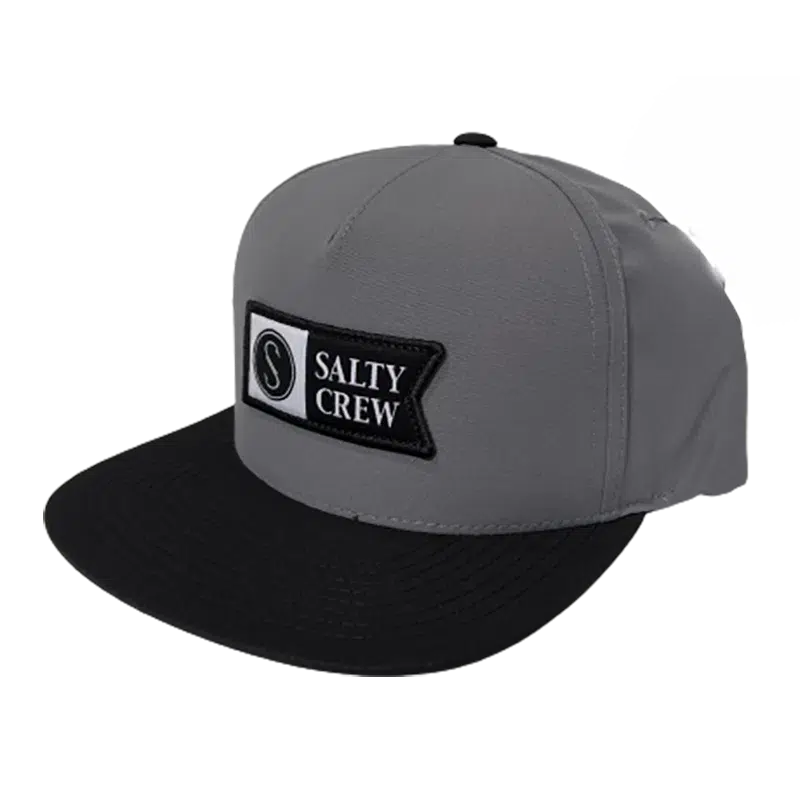 Salty Crew Alpha Tech 5 Panel Hat-Hats & Headwear-Salty Crew-Charcoal/Black-Fishing Station