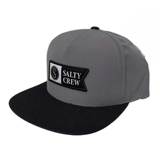 Salty Crew Alpha Tech 5 Panel Hat-Hats & Headwear-Salty Crew-Charcoal/Black-Fishing Station