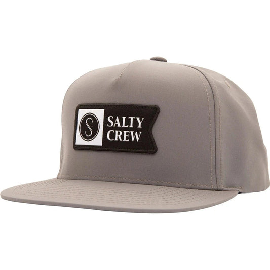 Salty Crew Alpha Tech 5 Panel Hat-Hats & Headwear-Salty Crew-Grey-Fishing Station