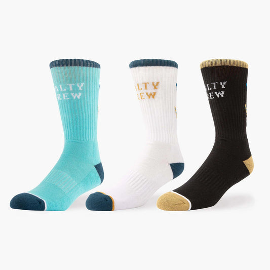 Salty Crew Tailed Sock 3Pack (White/Blue/Black)-Footwear-Salty Crew-Fishing Station