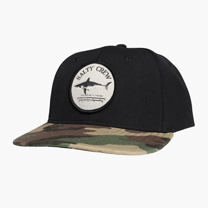 Load image into Gallery viewer, Salty Crew Bruce 6 Panel Hat-Hats &amp; Headwear-Salty Crew-Black/Camo-Fishing Station

