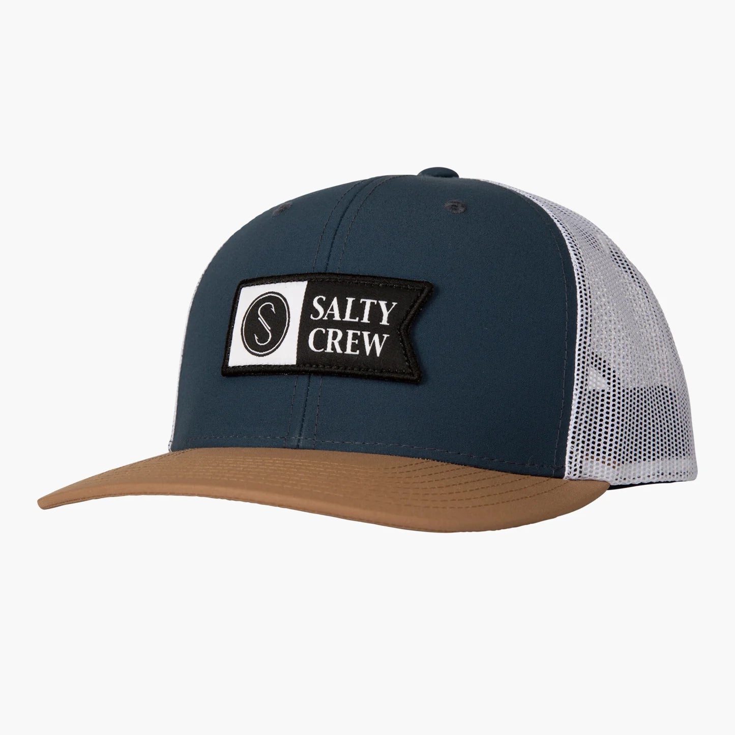 Salty Crew Pinnacle 2 Retro Trucker Hat-Hats & Headwear-Salty Crew-Indigo Tan-Fishing Station