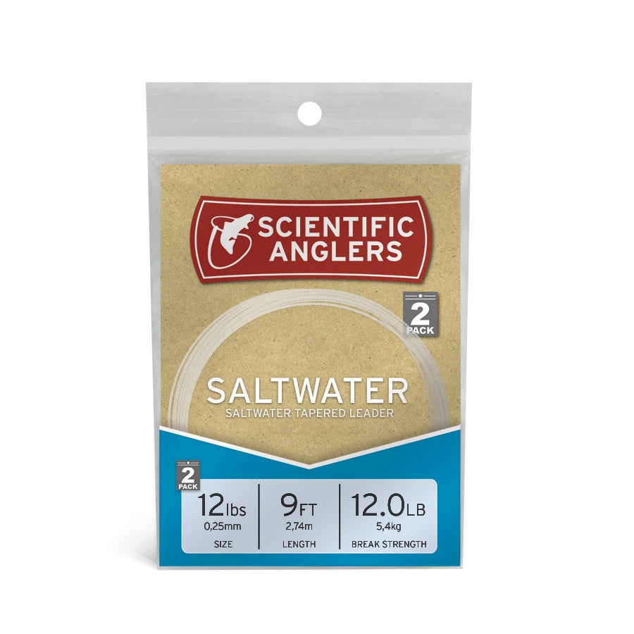 Scientific Anglers Saltwater Tapered Leader-Fly Fishing - Fly Line & Leader-Scientific Anglers-9ft 18lb Clear-Fishing Station