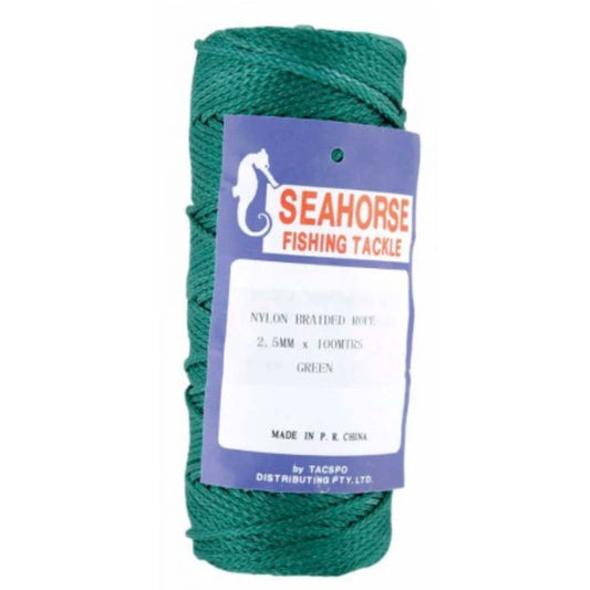 Seahorse Nylon Braided Rope-Crab & Lobster Equipment-Seahorse Fishing Tackle-1.5mm x 100m Green-Fishing Station