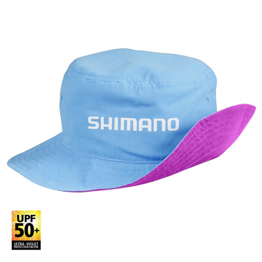 OLD Shimano Kids Bucket Hat Reversible Cyan/Pink-Hats & Headwear-Shimano-Fishing Station