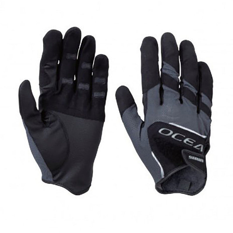 Load image into Gallery viewer, Shimano Ocea Jigging Gloves-Gloves-Shimano-Black Silver-L-Fishing Station
