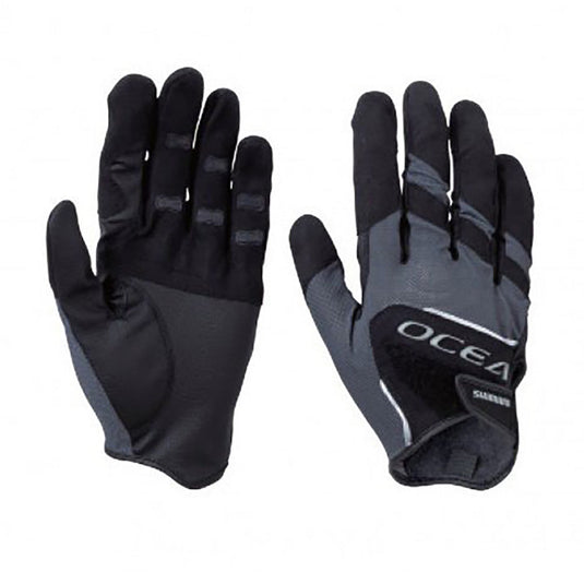 Shimano Ocea Jigging Gloves-Gloves-Shimano-Black Silver-L-Fishing Station