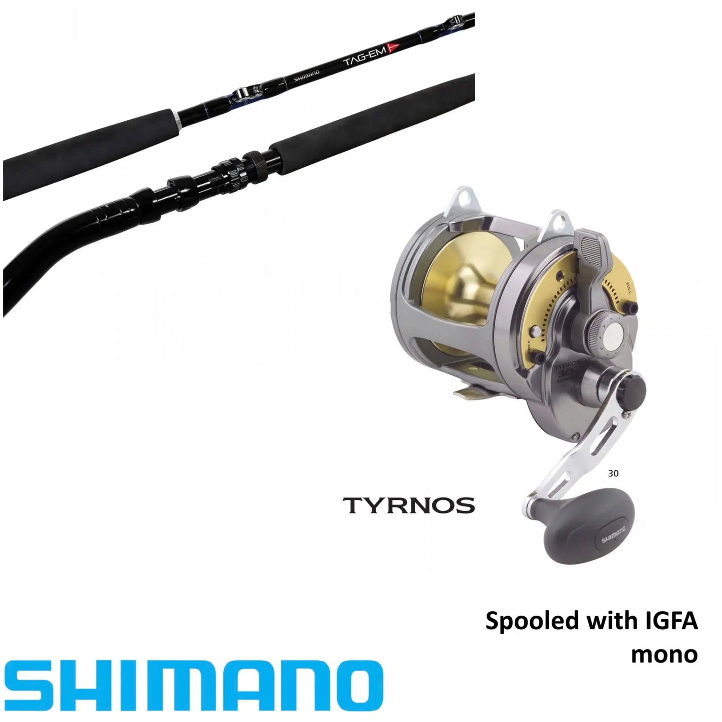 Shimano Tyrnos Game Fishing Combo-Combo - Blue Water-Shimano-Tyrnos 30/ Tag'Em 15kg Runner-Fishing Station