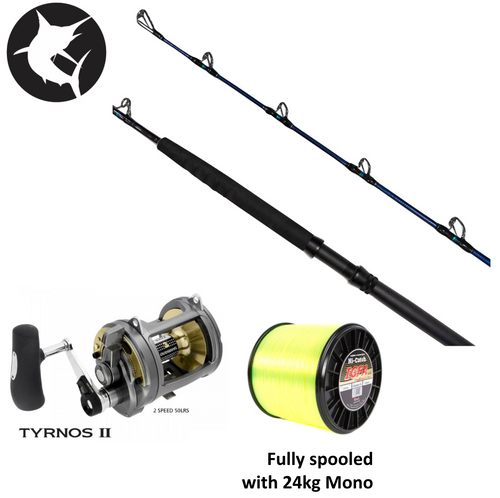 Shimano 25 Tag-Em 24kg / Tyrnos 50LRS 2-Speed Overhead Game Combo