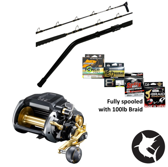 electric fishing reel and rod combo FTH50ELKIT *Spooling Event* Built from durable IM7 carbon fiber Electric Rod & Reel Combos