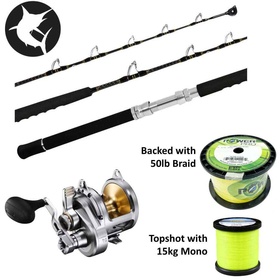 Shimano Speedmaster 15kg / NEW Talica 20A 2-Speed Overhead Game Combo