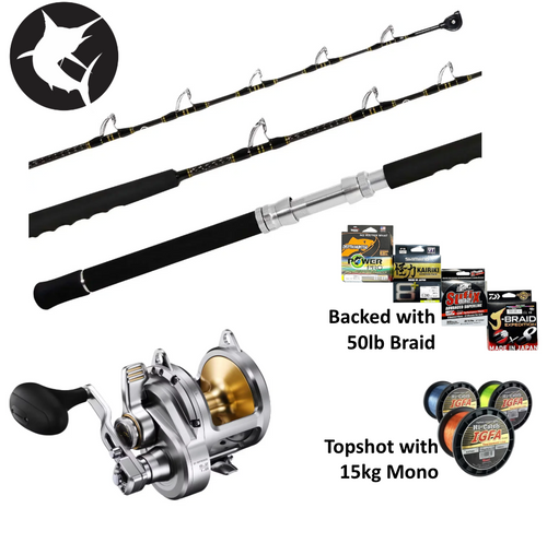 Shimano Speedmaster 15kg / NEW Talica 20A 2-Speed Overhead Game Combo