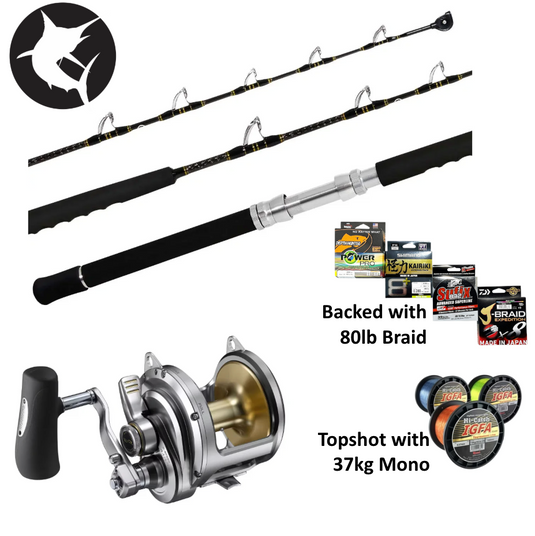 shimano 50a ocean reel Shimano Speedmaster 37kg / NEW Talica 50A 2-Speed Overhead Game Combo – Fishing Station