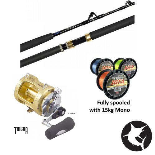 Shimano TCurve Tiagra 15kg SU / Tiagra 30WLRSA Game Fishing Combo