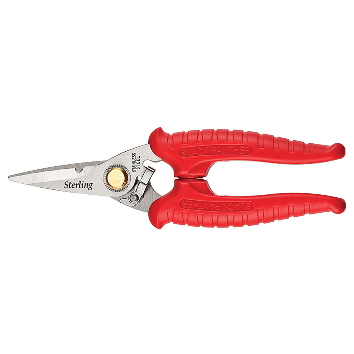 Sterling Black Panther 185mm (7") Red Hi Tensile Industrial Snips-Tools - Scissors, Cutters, & Knot Tools-Sterling-Fishing Station