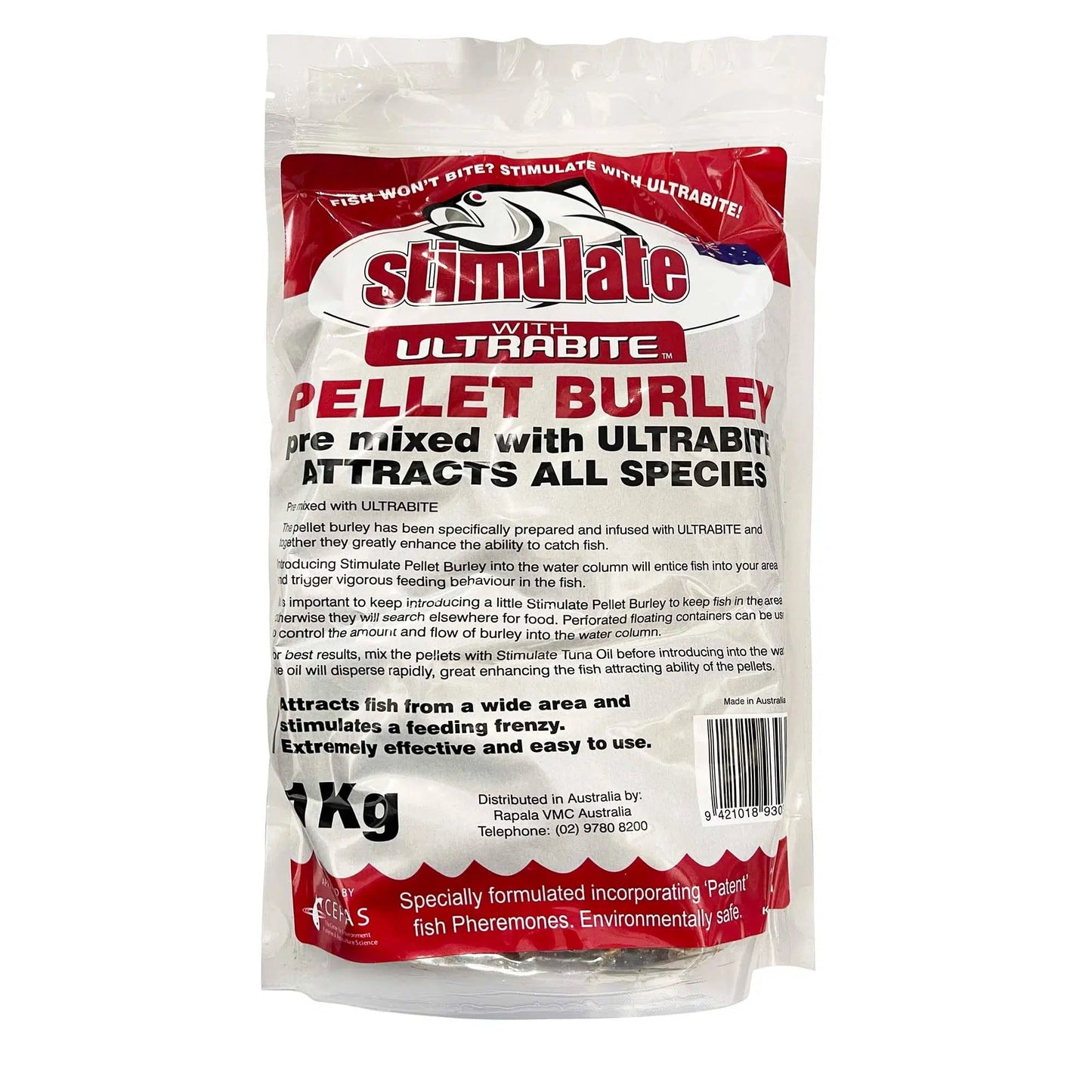 Stimulate Pellet Berley Pre Mixed with Ultrabite 1kg-Bait Collecting & Burley-Stimulate-Fishing Station