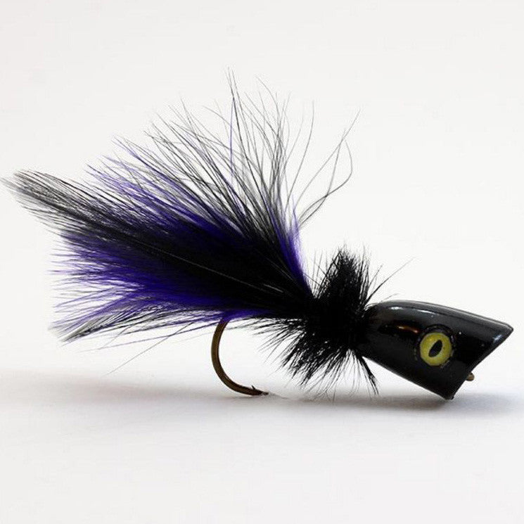 Surface Seducer Double Barrel Popper Bodies-Fly Fishing - Fly Components-Surface Seducer-Large - Black-Fishing Station