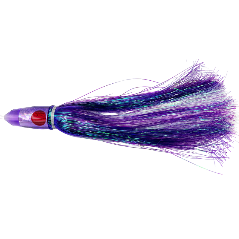 Load image into Gallery viewer, TANTRUM Lures Medium Bullet Strobez Flashabou Skirted Trolling Lure-Lure - Skirted Trolling-Tantrum-Purple-Fishing Station
