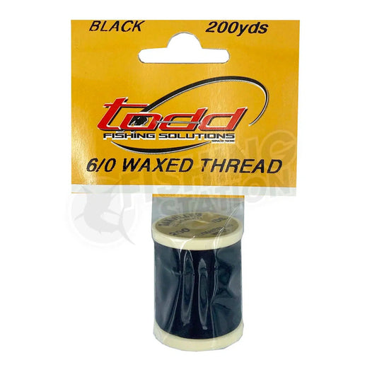 Todd 6/0 Waxed Thread (70 Denier)-Fly Fishing - Fly Components-Todd-Black-Fishing Station