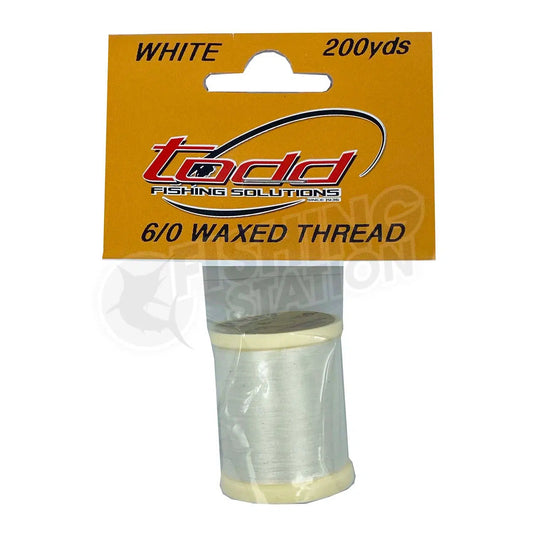 Todd 6/0 Waxed Thread (70 Denier)-Fly Fishing - Fly Components-Todd-White-Fishing Station