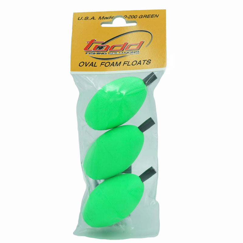 Todd Coloured Oval Float-Terminal Tackle - Floats & Stoppers-Todd-Green-0-200 2"-Fishing Station