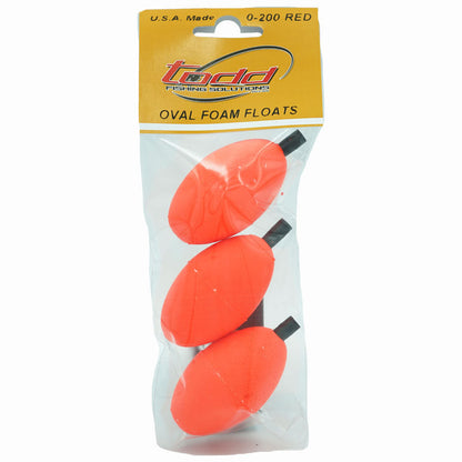 Todd Coloured Oval Float-Terminal Tackle - Floats & Stoppers-Todd-Red/Orange-0-200 2"-Fishing Station
