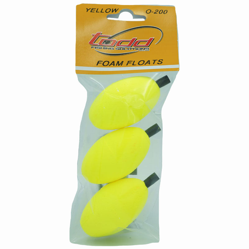 Todd Coloured Oval Float-Terminal Tackle - Floats & Stoppers-Todd-Yellow-0-200 2"-Fishing Station