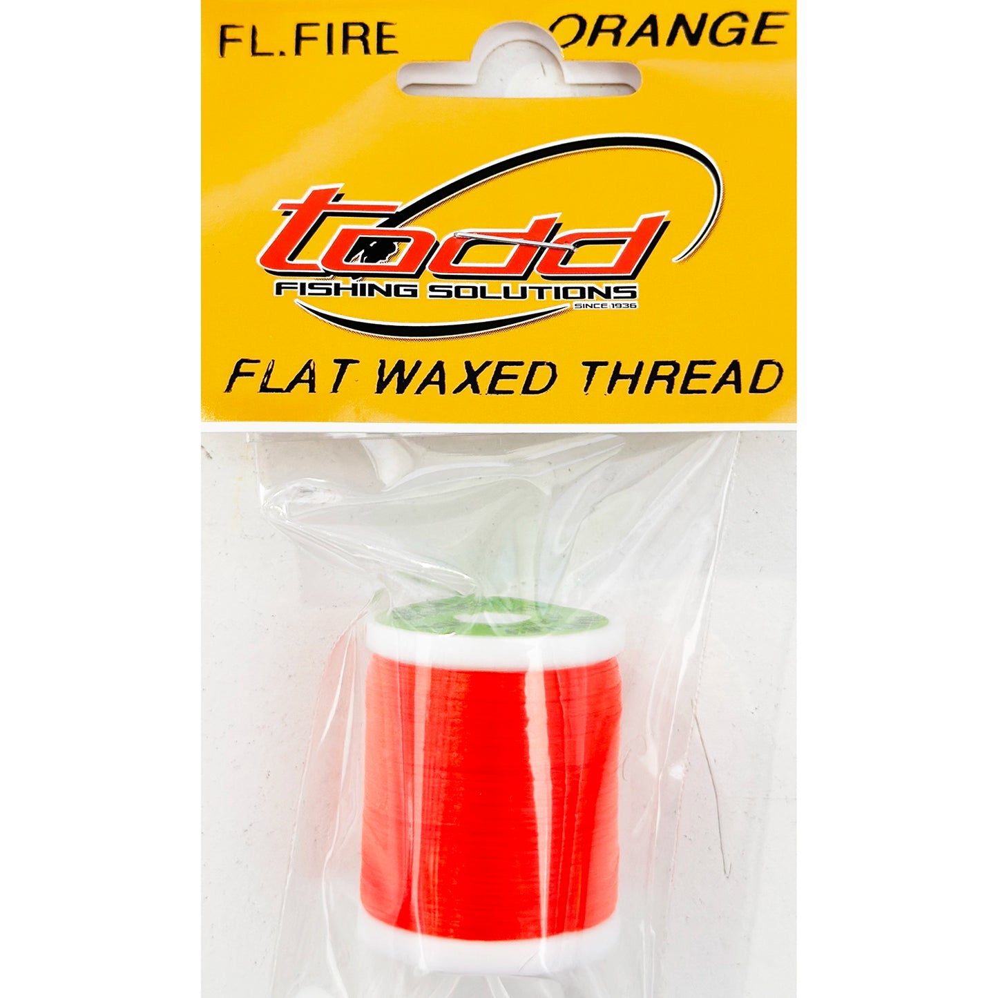 Todd Flat Waxed Thread (210 Denier)-Fly Fishing - Fly Components-Todd-Fl Fire Orange-Fishing Station