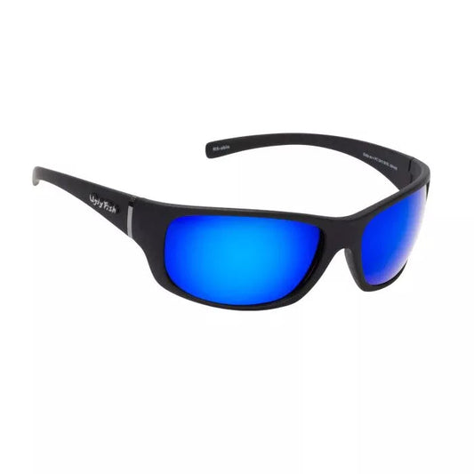Ugly Fish PC3411 Eclipse Polarised Sunglasses-Sunglasses-Ugly Fish-Black - Blue Mirror (MBL.SM+AR+B)-Fishing Station