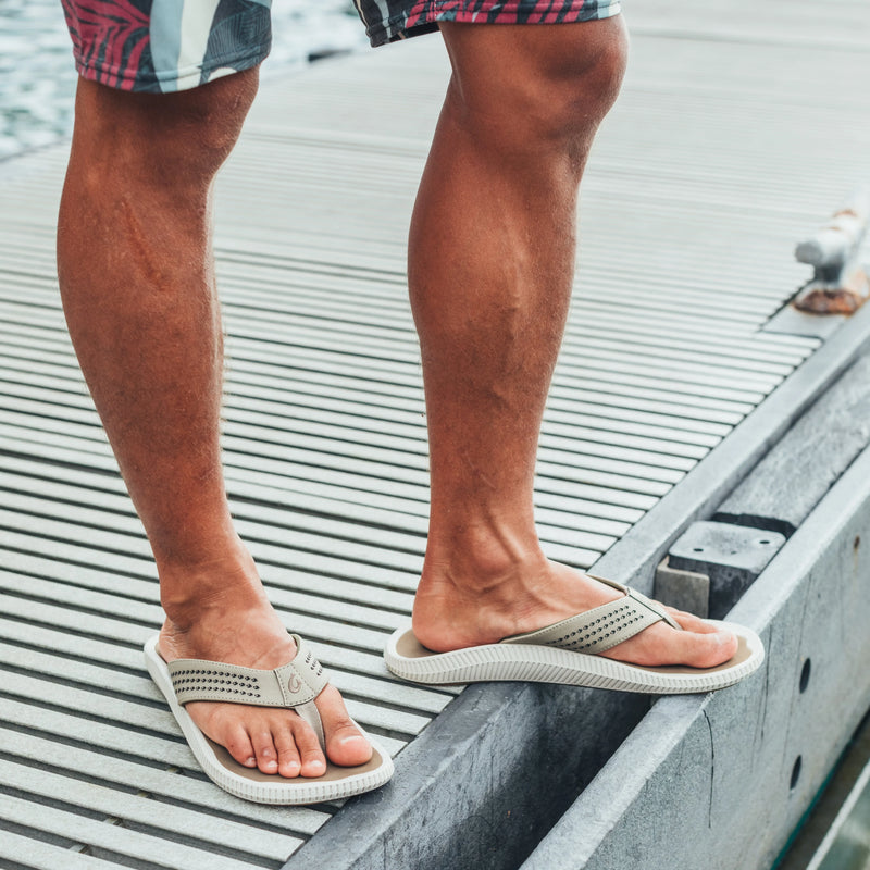 Load image into Gallery viewer, OluKai Ulele Mens Beach Sandals-Footwear-Olukai-Stone-US 8-Fishing Station
