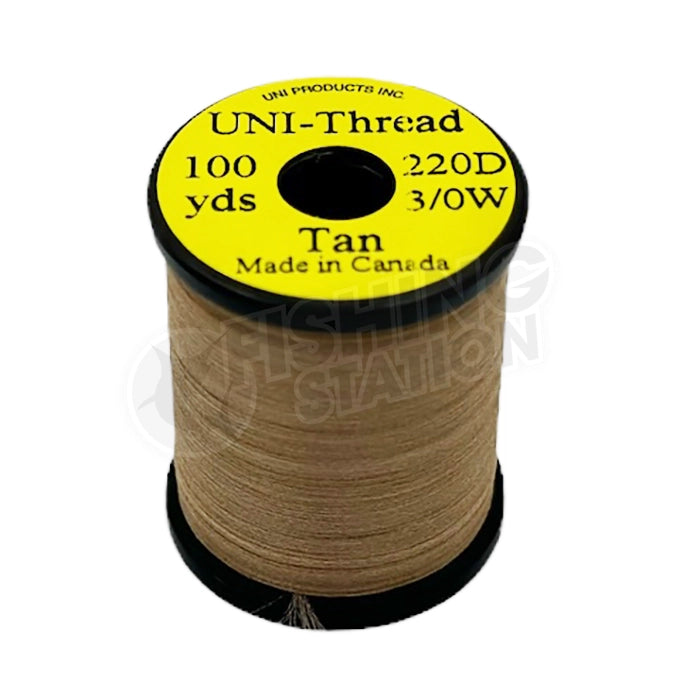 Uni 3/0 Waxed Thread (220 Denier)-Fly Fishing - Fly Tying Material-Uni Productions Inc-#369 Tan-Fishing Station
