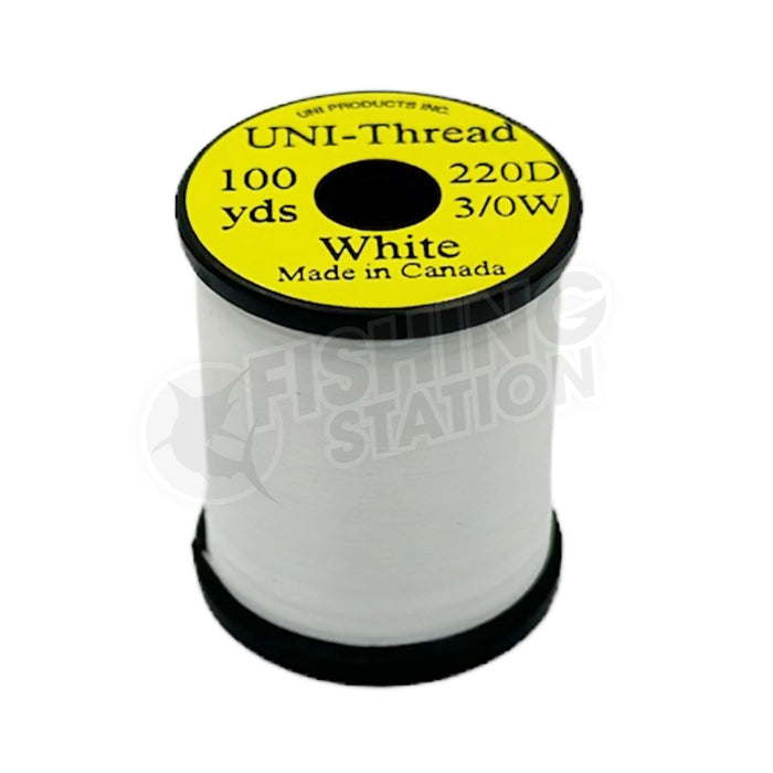 Uni 3/0 Waxed Thread (220 Denier)-Fly Fishing - Fly Tying Material-Uni Productions Inc-#377 White-Fishing Station