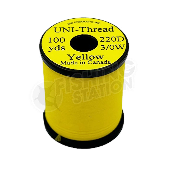 Uni 3/0 Waxed Thread (220 Denier)-Fly Fishing - Fly Tying Material-Uni Productions Inc-#383 Yellow-Fishing Station
