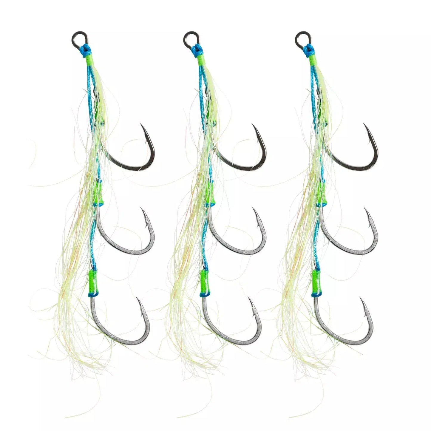 Vexed Flashy Triple Bait Assist Pike Hooks 3 Pack-Hooks - Assist-Vexed-Chartreuse Glow-Size 2/0-Fishing Station