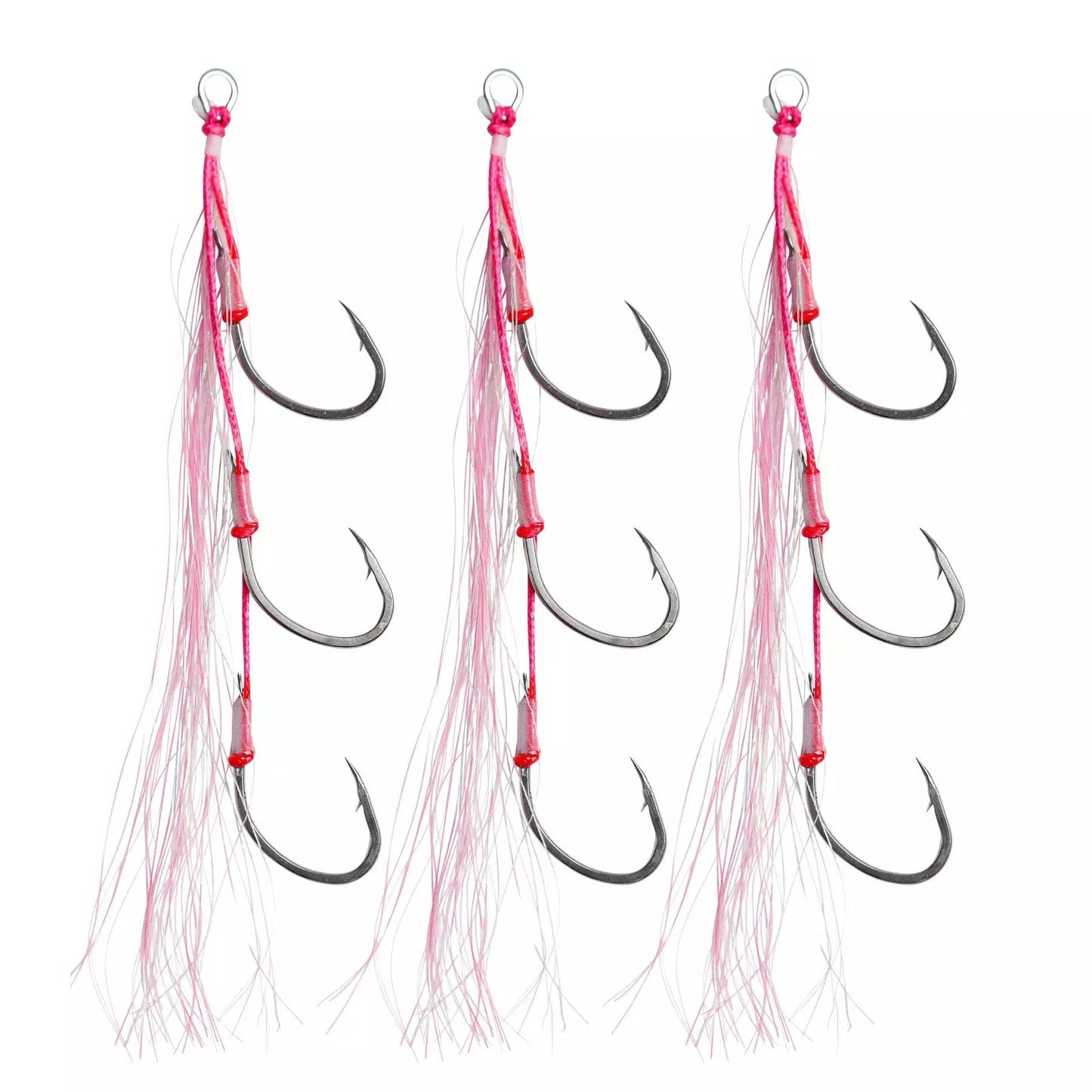 Vexed Flashy Triple Bait Assist Pike Hooks 3 Pack-Hooks - Assist-Vexed-Pink Glow-Size 2/0-Fishing Station