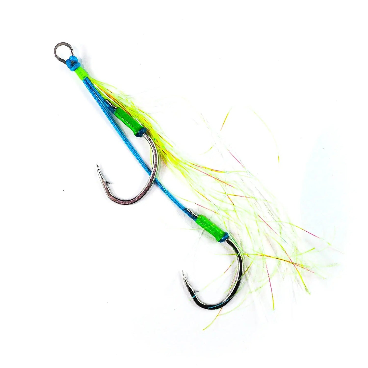 Vexed Twin Flashy Long Assist-Hooks - Assist-Vexed-3/0-Chartreuse Glow-Fishing Station