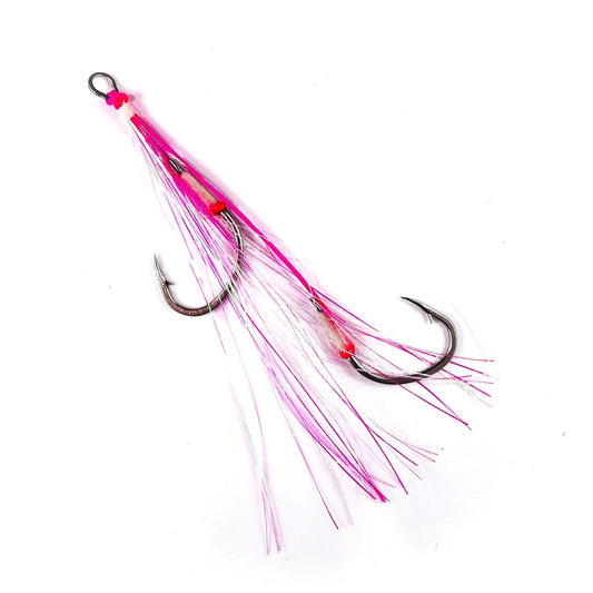 Vexed Twin Flashy Long Assist-Hooks - Assist-Vexed-3/0-Pink Glow-Fishing Station