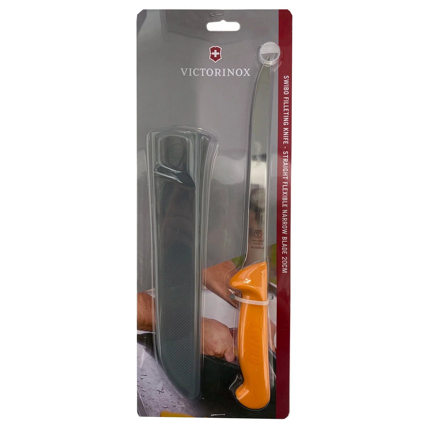 Victorinox Swibo 20cm Filleting Knife - Clam Pack-Tools - Knives-Victorinox-Straight Flexible Narrow Blade-Fishing Station