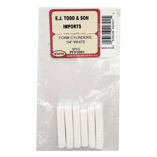 Wapsi Foam Cylinders-Fly Fishing - Fly Components-Wapsi-1/4"-White-Fishing Station
