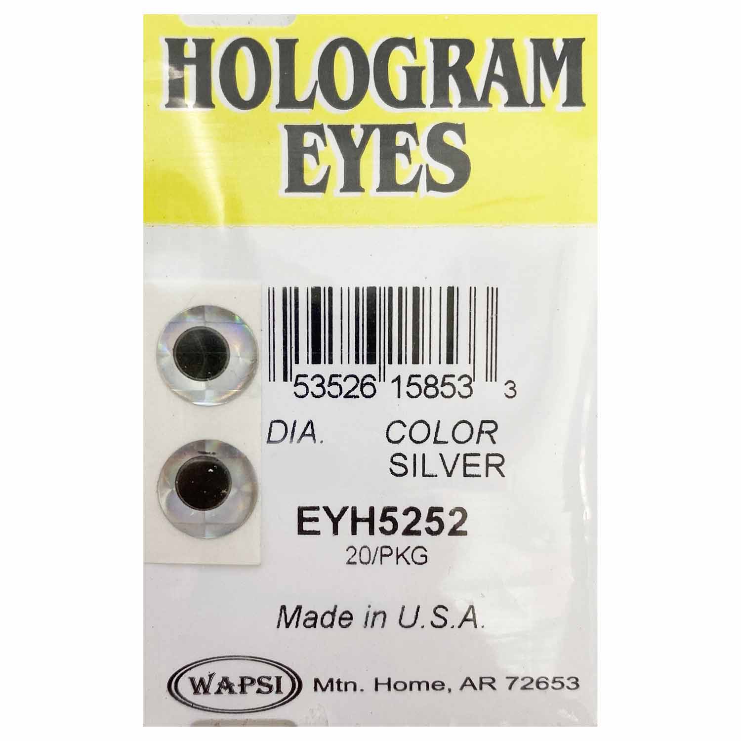 Wapsi Hologram Eyes-Fly Fishing - Fly Components-Wapsi-Silver-3/32"-Fishing Station