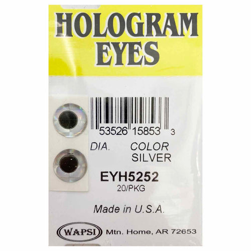 Wapsi Hologram Eyes-Fly Fishing - Fly Components-Wapsi-Silver-3/32