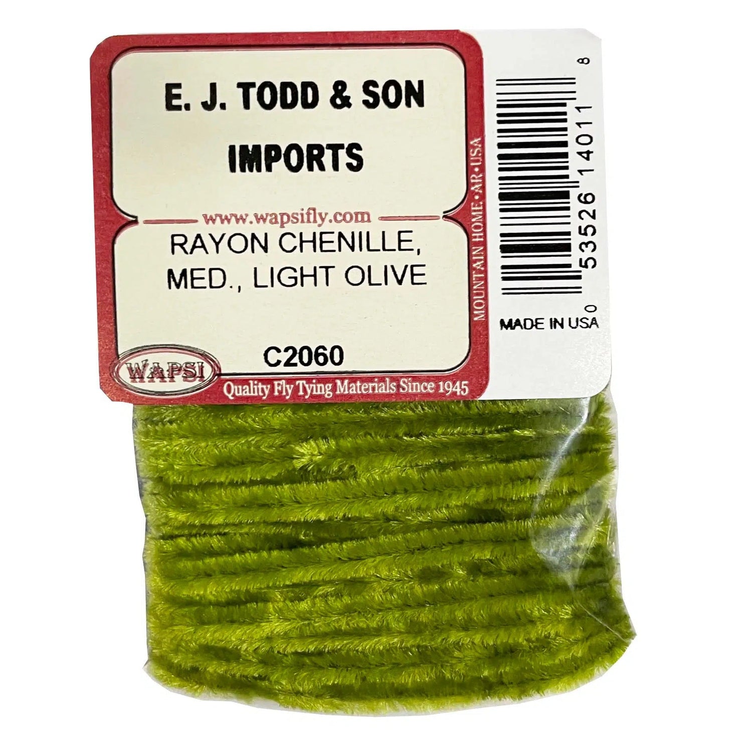 Wapsi Rayon Chenille-Fly Fishing - Fly Tying Material-Wapsi-Light Olive-Medium-Fishing Station